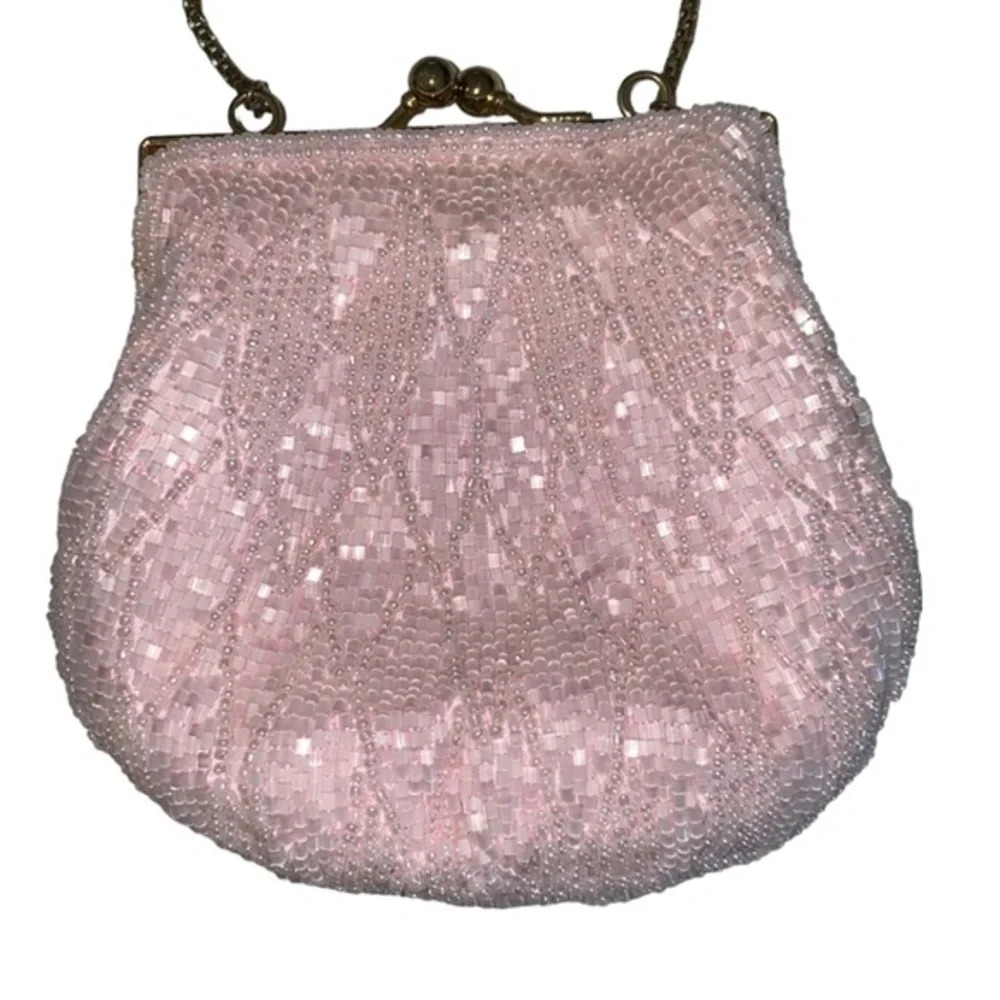 Pink beaded purse​, vintage